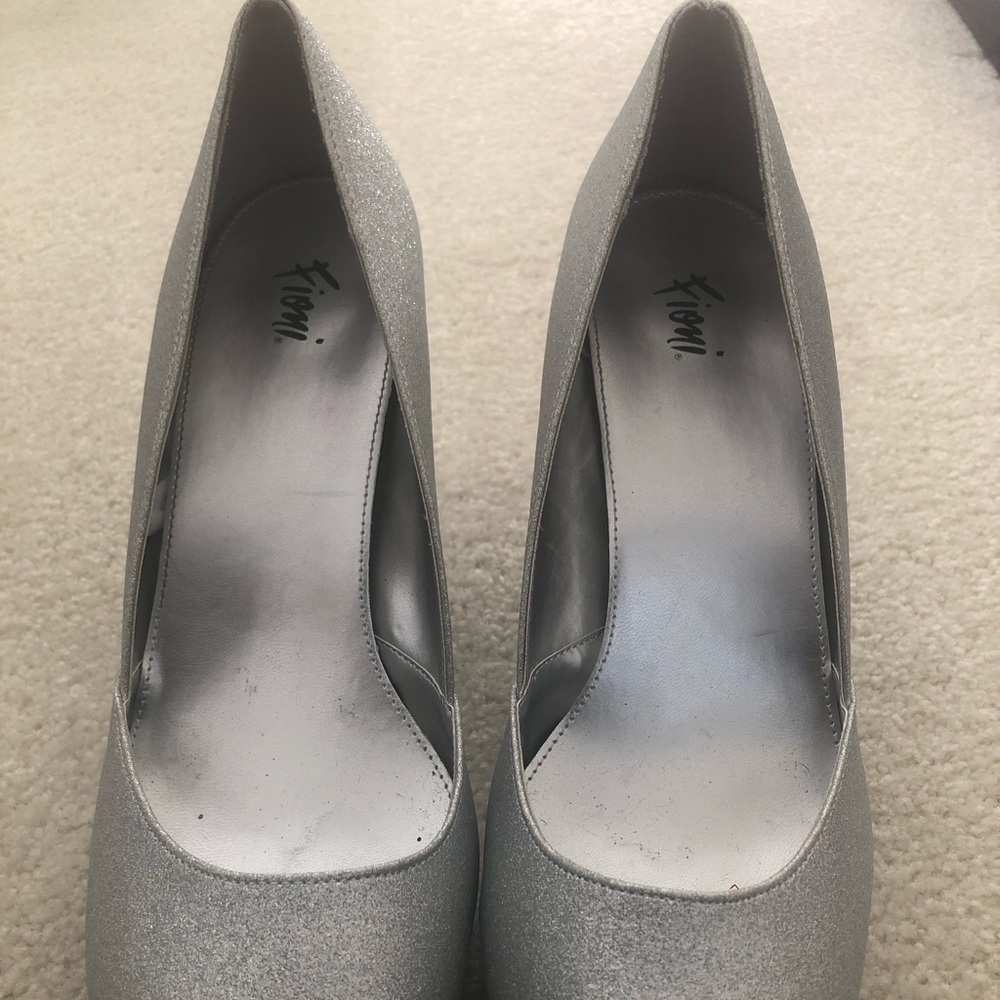 Shimmery silver heels